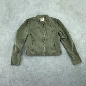 Tulle Anthro Full zip Jacket Womens L Green 0727